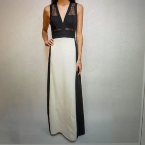 BCBG MaxAzria Oudette Off-white and Black Lace Dress Size 12